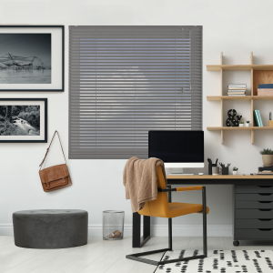 Flint Grey Venetian Blinds Open