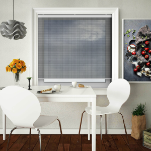 Flyscreen Black Cordless Honeycomb Pleated Blind Open