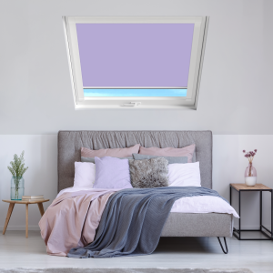 Gentle Lavender (BLACKOUT) Dakea Roof Window Blinds White Frame