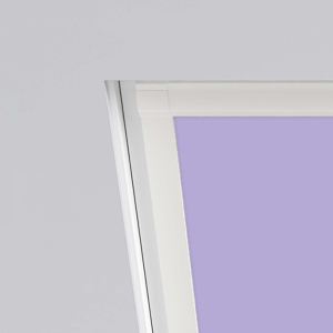 Gentle Lavender (BLACKOUT) Optilight Roof Window Blinds Detail White Frame