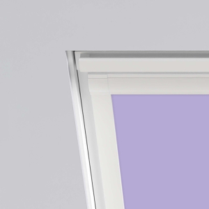 Gentle Lavender (BLACKOUT) Velux Roof Window Blinds Detail White Frame