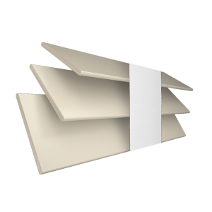 Gloss Cream with White Tape Wood Venetian Blinds 3 Slats