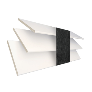 Gloss Pure White with Jet Tape Wood Venetian Blinds 3 Slats