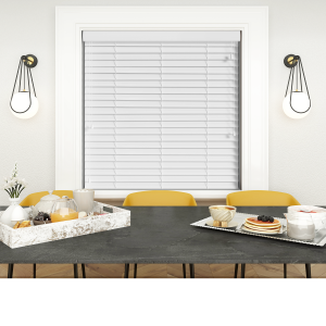 Gloss Pure White Wood Venetian Blinds