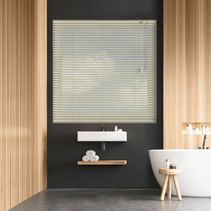 Gloss Vanilla Venetian Blinds Open