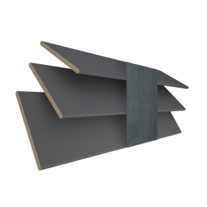 Khol with Slate Tape Wood Venetian Blinds 3 Slats