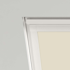 Latte (BLACKOUT) Velux Roof Window Blinds Detail White Frame