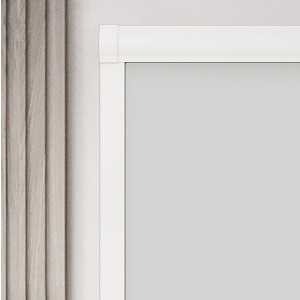 Light Grey Electric BlocOut Cassette Blinds Inside Fit Close Up