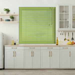 Lime Punch Venetian Blinds Open