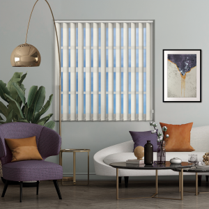 Linen Cotton Vertical Blinds Open