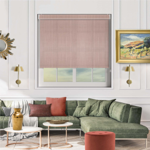 Linen Powder Pink Pelmet Roller Blinds