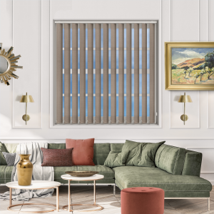Linen Truffle Vertical Blinds Open