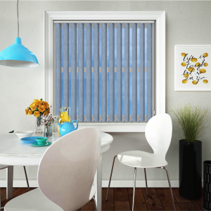 Lumi Blue Vertical Blinds Open