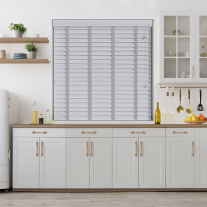 Lunar Oak Wood Grain Faux Wood with Steel Tape Wood Venetian Blinds