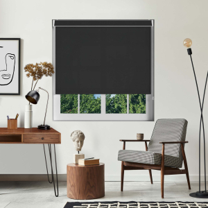 Luxe Black Pelmet Roller Blinds