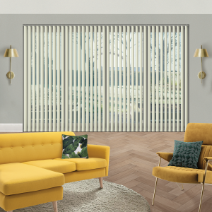 Luxe Calico Replacement Vertical Blind Slats Open