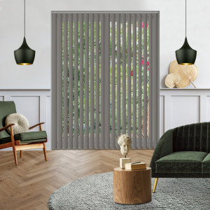 Luxe Concrete Vertical Blinds Open