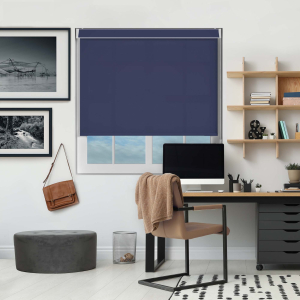 Luxe Dark Blue Pelmet Roller Blinds