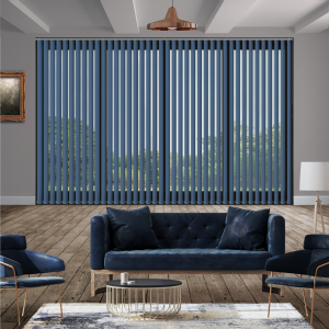 Luxe Denim Replacement Vertical Blind Slats Open