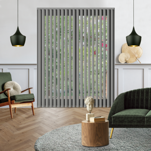 Luxe Grey Replacement Vertical Blind Slats Open