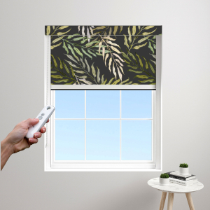 Majestic Palms Dark Electric BlocOut Cassette Blinds Edge Fit