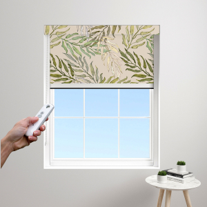Majestic Palms Light Electric BlocOut Cassette Blinds Edge Fit