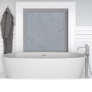 Matt Grey Venetian Blinds Open