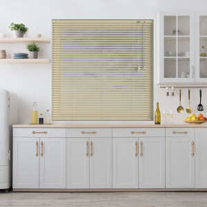 Matt Linen Venetian Blinds Open