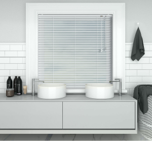 Matt Off White Venetian Blinds Open