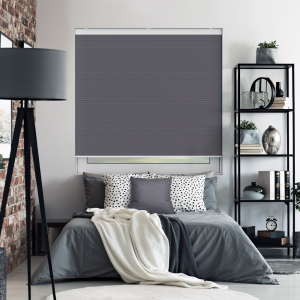 Maven Electric Smoke Blackout Cordless Honeycomb Pleated Blind Open