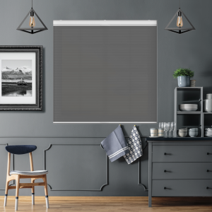 Maven Graphite Grey Cordless Top Down Bottom Up Honeycomb Pleated Blind Open