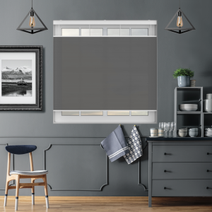 Maven Graphite Grey Cordless Top Down Bottom Up Honeycomb Pleated Blind Open