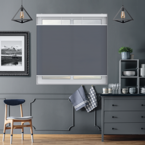 Maven Matisse Blue Cordless Top Down Bottom Up Honeycomb Pleated Blind Open