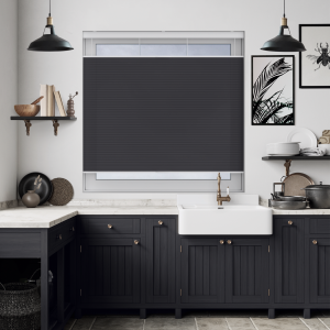 Maven Raven Grey Cordless Top Down Bottom Up Honeycomb Pleated Blind Open