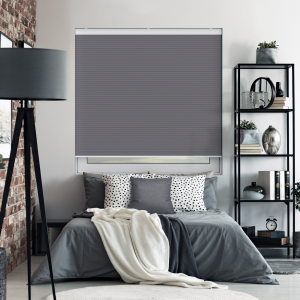 Maven Smokey Grey Blackout Cordless Honeycomb Pleated Blind Open