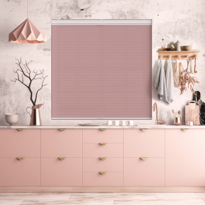 Maven Soft Pink Cordless Top Down Bottom Up Honeycomb Pleated Blind Open