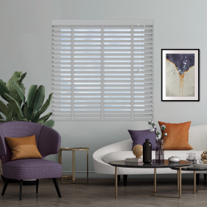 Mercury Glow with Lunar Tape Venetian Blinds Open