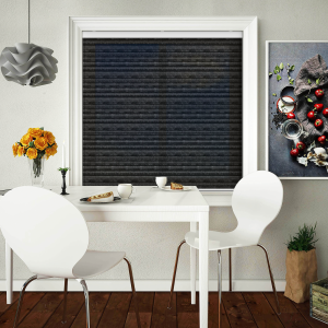 Metal Sheer Black Cordless Honeycomb Pleated Blind Closed