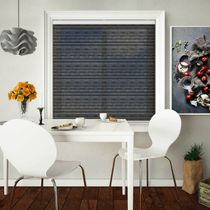 Metal Sheer Grey Cordless Honeycomb Pleated Blind Closed