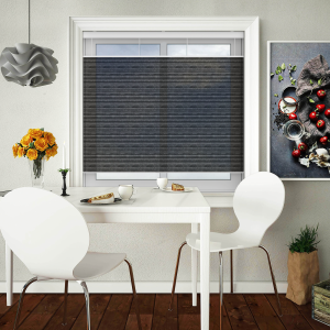 Metal Sheer Grey Cordless Top Down Bottom Up Honeycomb Pleated Blind Open