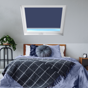 Midnight Blue (BLACKOUT) Axis90 Roof Window Blinds White Frame