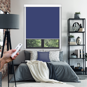 Midnight Blue Electric BlocOut Cassette Blinds Inside Fit