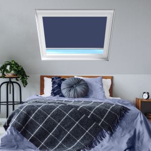 Midnight Blue (BLACKOUT) Keylite Roof Window Blinds White Frame