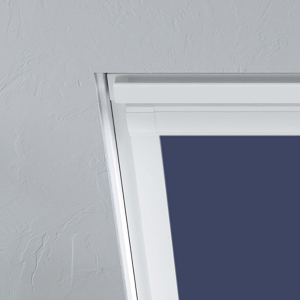 Midnight Blue (BLACKOUT) Keylite Roof Window Blinds Detail White Frame