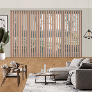 Mirage Solar Dark Beige Vertical Blinds Open