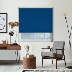 Mirage Solar Dark Blue Cordless Roller Blinds