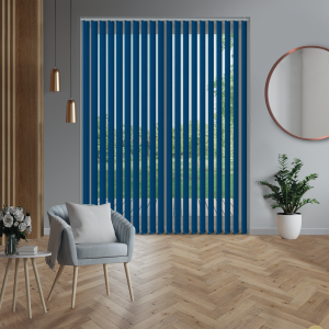 Mirage Solar Dark Blue Replacement Vertical Blind Slats Open