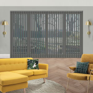 Mirage Solar Grey Replacement Vertical Blind Slats Open