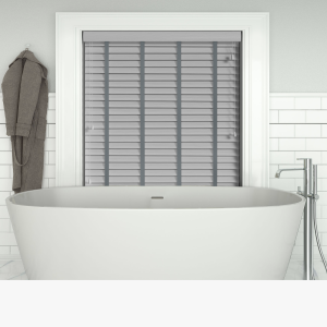 Mission Faux Wood with Slate Tape Wood Venetian Blinds