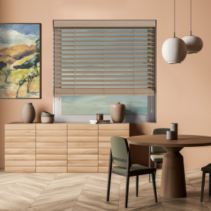 Nordic Wood Venetian Blinds Open